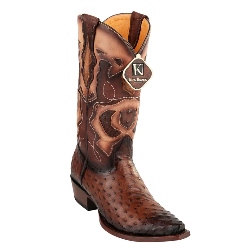 King Exotic Full Quill Ostrich Boots Snip Toe