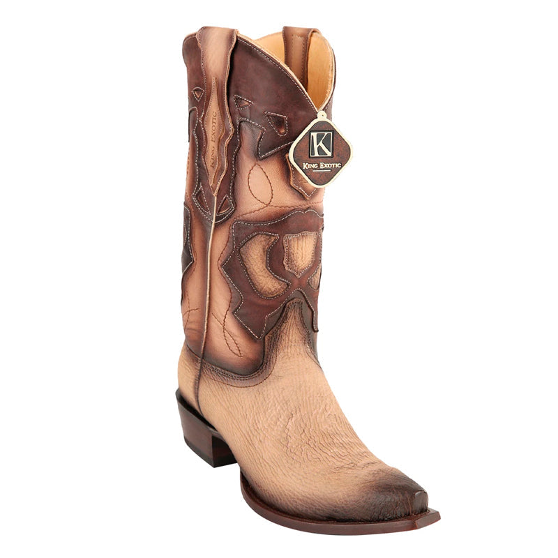 Men's Sharkskin Snip Toe Boots Burnished Oryx