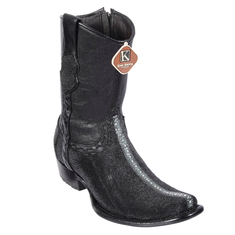 King Exotic Men's Stingray Dubai Toe Boots Black