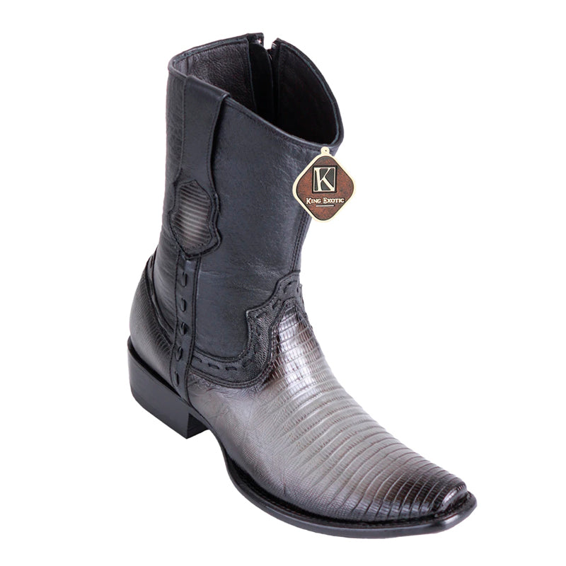 King Exotic Teju Lizard Dubai Toe Boots Faded Gray