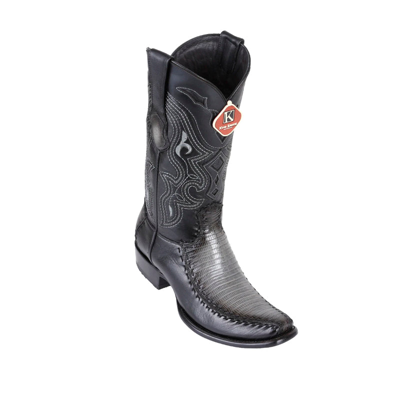 Handcrafted Faded Gray Teju Lizard Boots