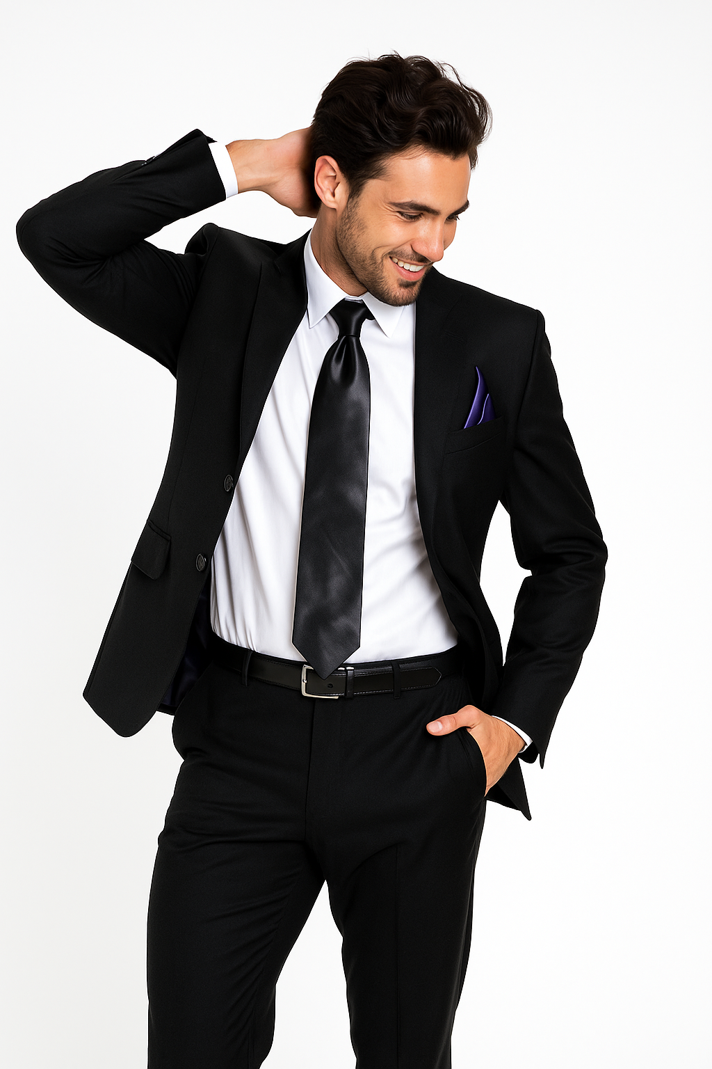 Men's Black 2 Button Italian Design Suit