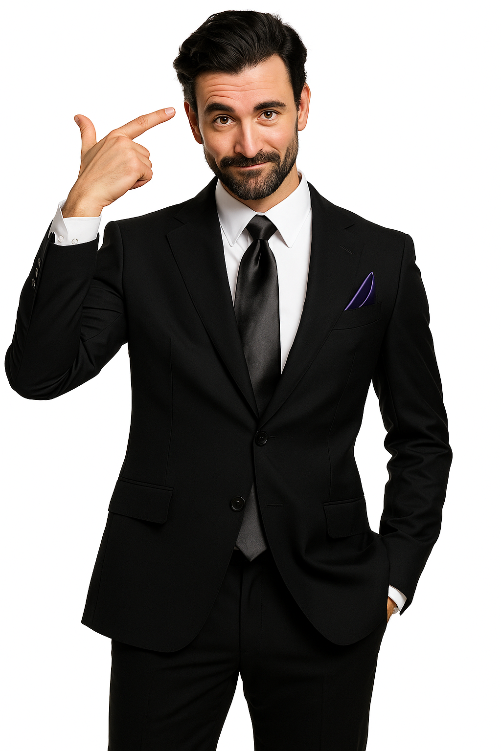 Men's Black 2 Button Italian Design Suit