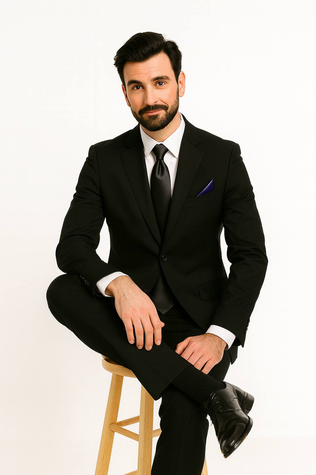 Men's Black 2 Button Italian Design Suit