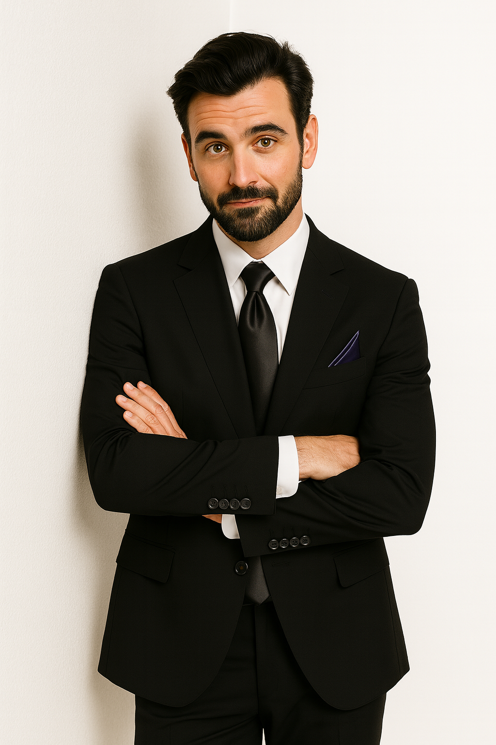 Men's Black 2 Button Italian Design Suit