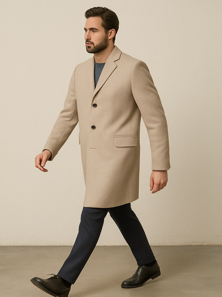 Men's Cashmere Overcoat Tan