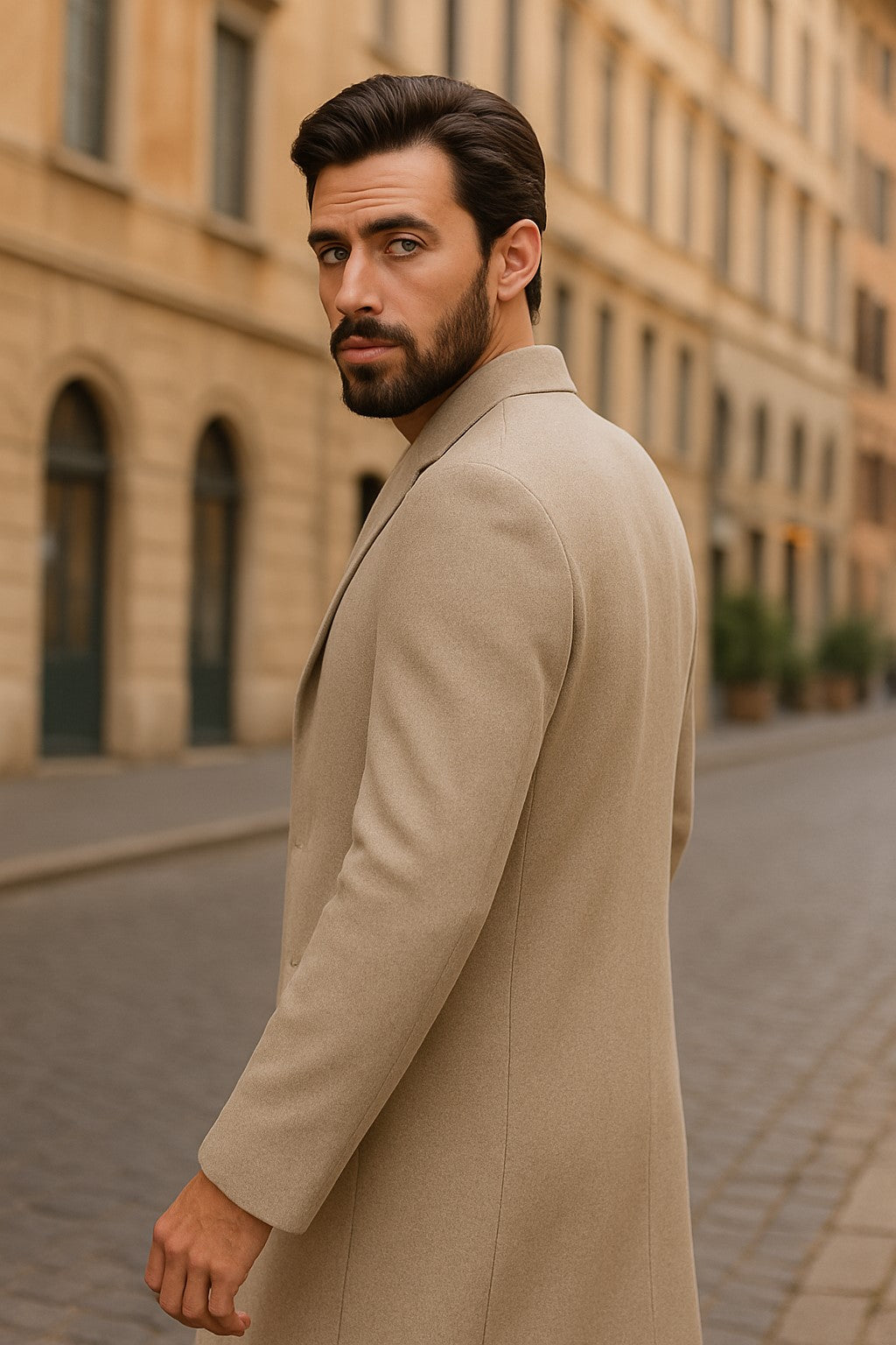 Men's Cashmere Overcoat Tan