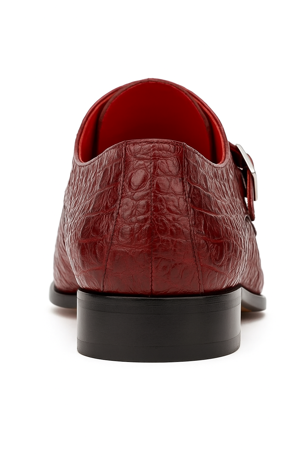 Marco Di Milano Wine Crocodile Monk Loafers