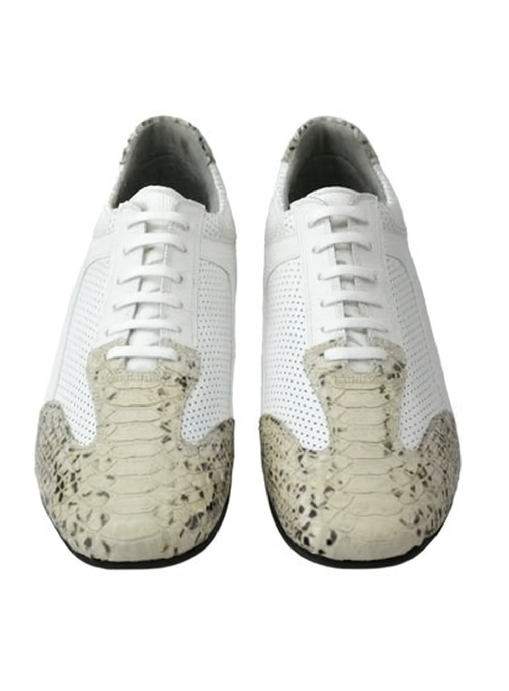 Men's Genuine Python and Calf Leather Rubber Sole Shoes