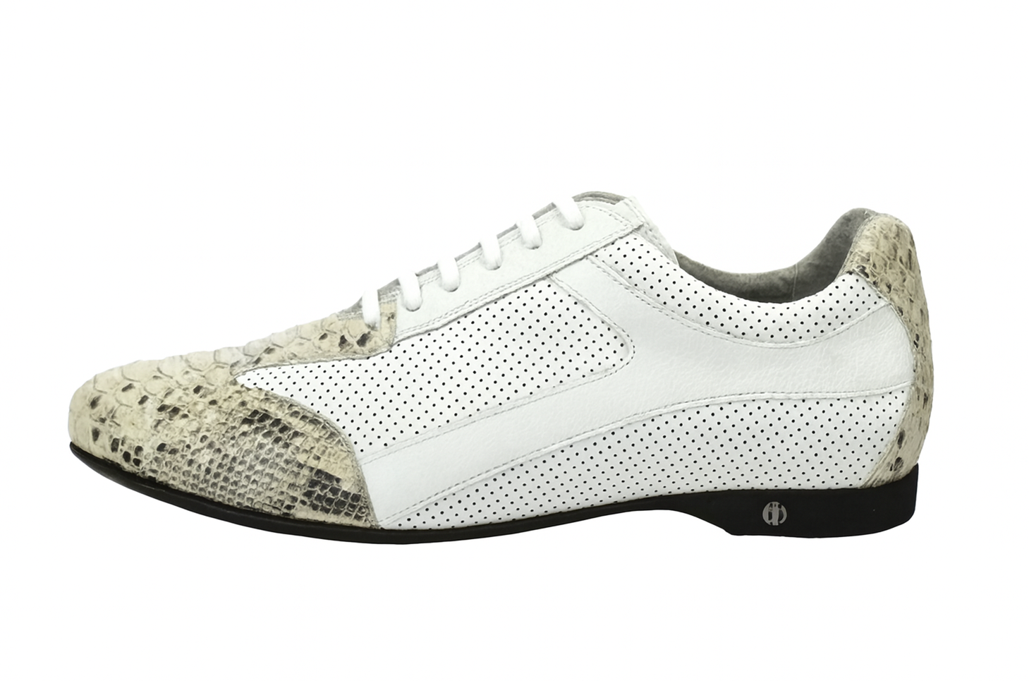 Men's Genuine Python and Calf Leather Rubber Sole Shoes