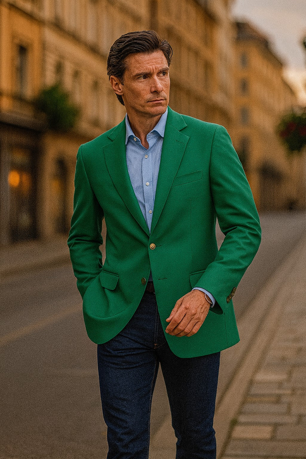 Men's Green Blazer On Sale Polyester