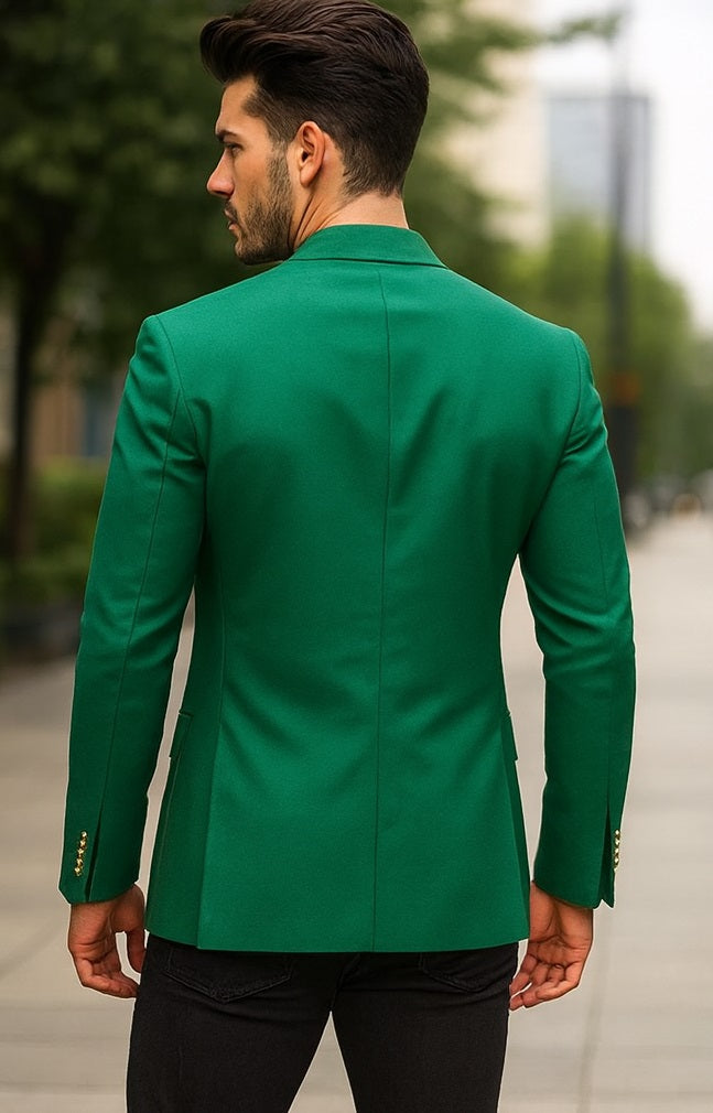 Men's Green Blazer On Sale Polyester