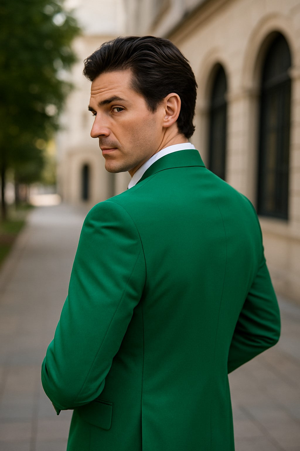 Men's Green Blazer On Sale Polyester