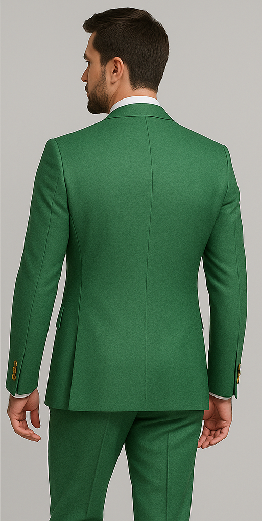 Rossiman Green Slim Fit Suit with Vest