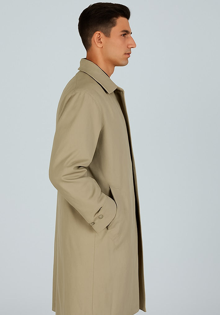 Men's 'Renny' Full-length Belted Raincoat Taupe