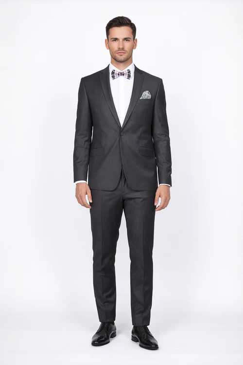Rossiman Rossi Gray Wool Slim Suit
