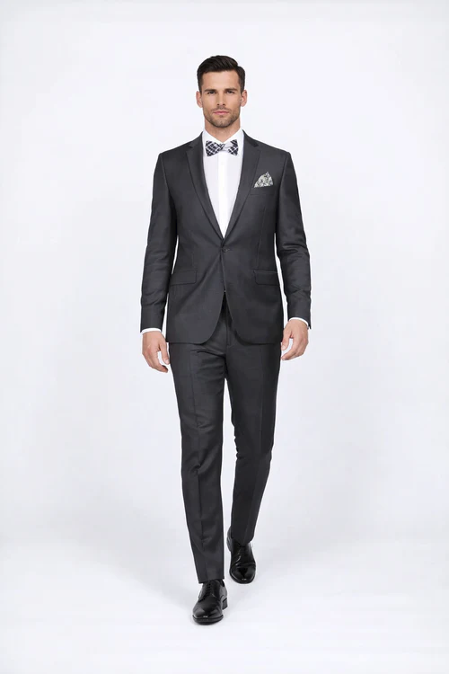 Rossiman Rossi Gray Wool Slim Suit