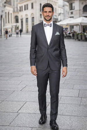 Rossiman Rossi Gray Wool Slim Suit