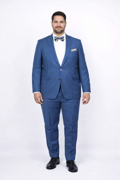 Rossiman Rossi Blue Slim Suit - Skinny 1-Button