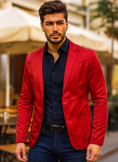 Men’s red blazer