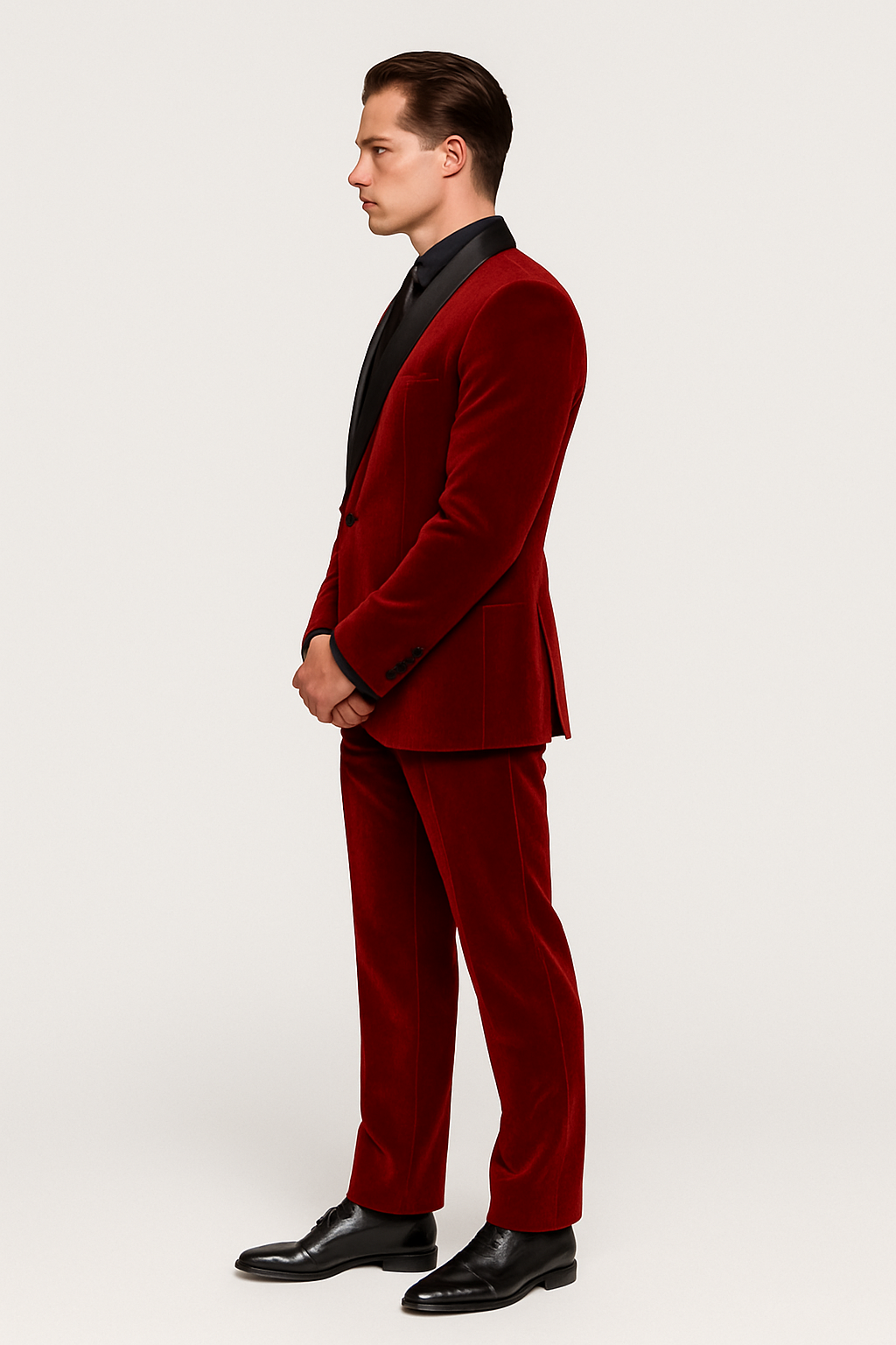 Men's Velvet Suit Fabric Shawl Collar Tuxedo1