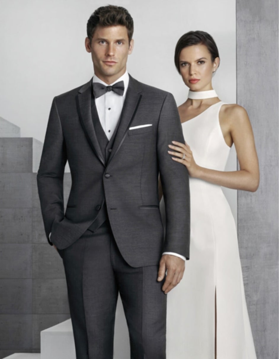 Charcoal Slim Fit Vested Tuxedo by Kenneth Cole