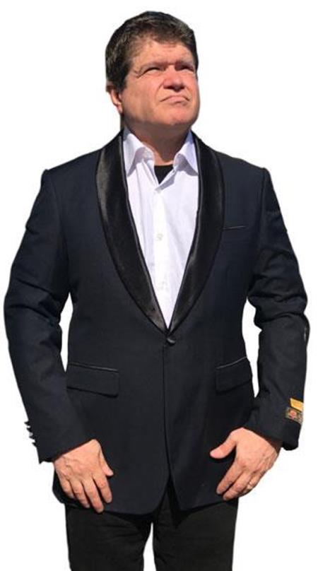 Men's Black Satin Shawl Lapel Dinner Jacket