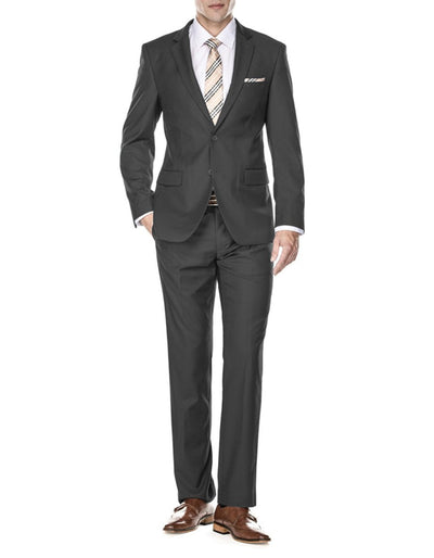 Modern Fit 2 Button Charcoal Funeral Suit