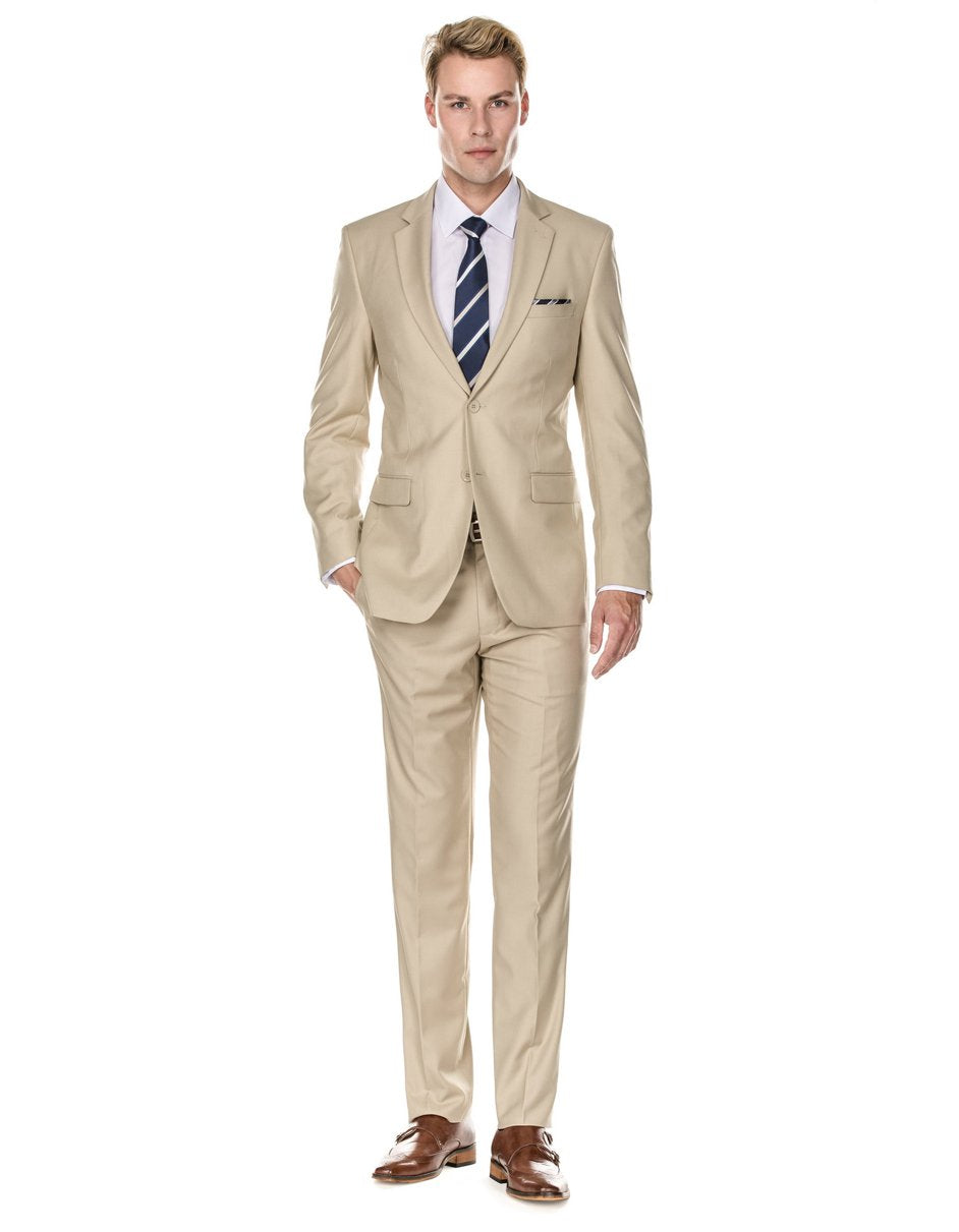 Modern Tan 2 Button Suit for Men