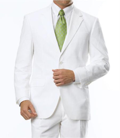 2-Button Seersucker Sear sucker suit Sale Fit Suit White on White Stripe ~ Pinstripe Notch Collar Shadow Ton on Ton Fabric Summer Suit