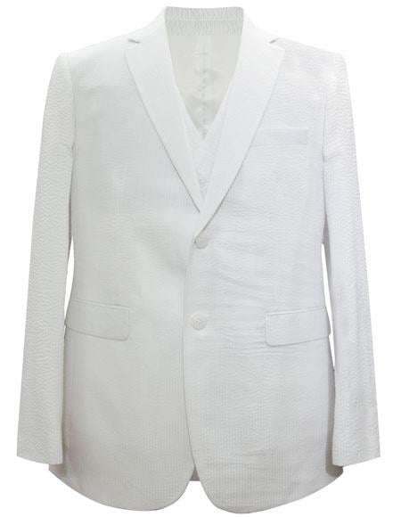 Men's 2 Button White Suit
