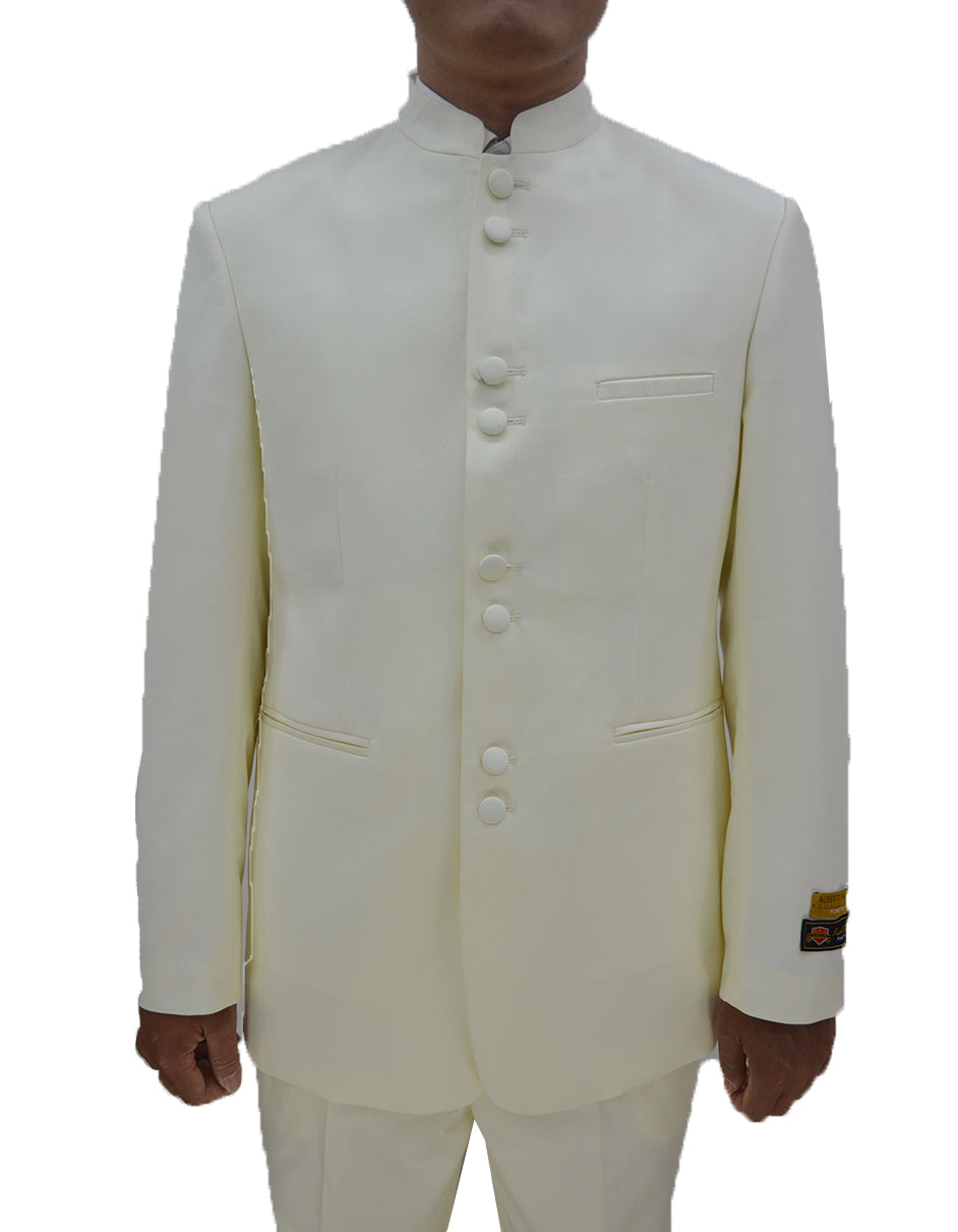 8 Button Mandarin Collar Ivory Tuxedo