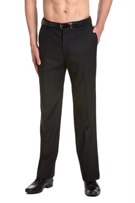 Men's Black Tuxedo Pants Flat Front