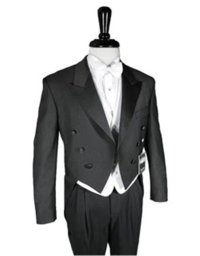 Super 150's Black Peak Tailcoat Includes Formal Trousers
