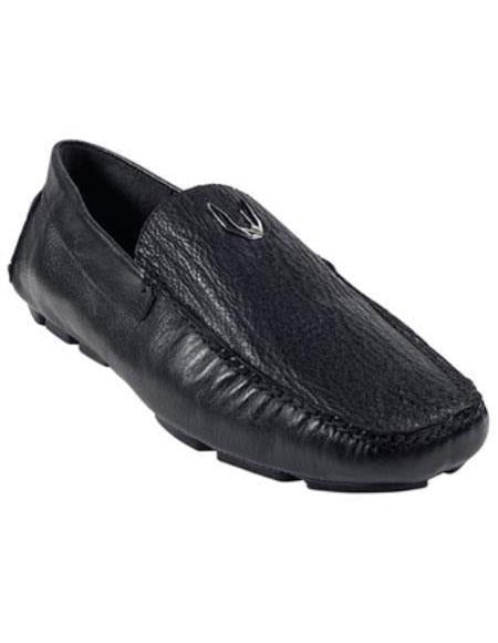 Men's Black Genuine Shark Drivers Vestigium Driving Shoes slip on Stylish Dress Loafer for men