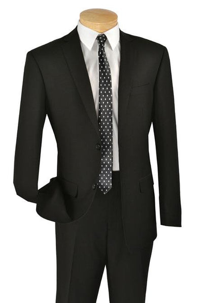 Buy 10 and More $59 Mens Solid Black Italian Style Two Button Slim Cut Cheap Priced Business Suits Clearance Sale Cheap Suits For Men