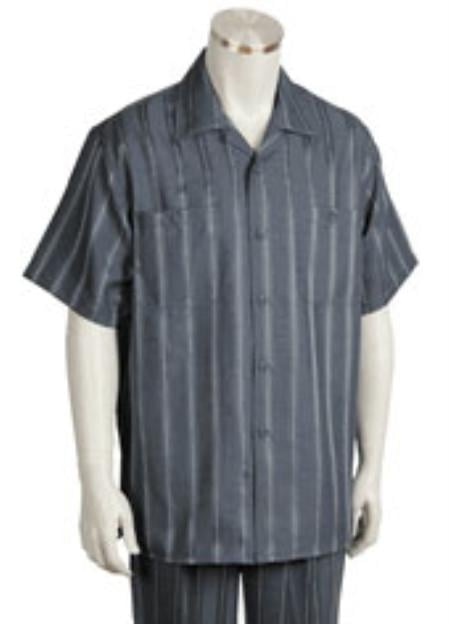 Mens Walking Suit Men's Short Sleeve 2piece Two Piece Mens Walking Outfit Pant Sets Leisure Casual Suit For Sale