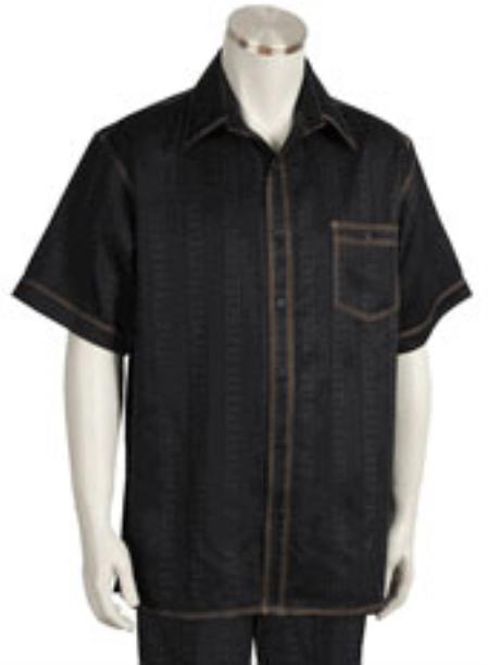 Mens Walking Suit Men's Short Sleeve 2piece Two Piece Mens Walking Outfit Pant Sets Leisure Casual Suit For Sale