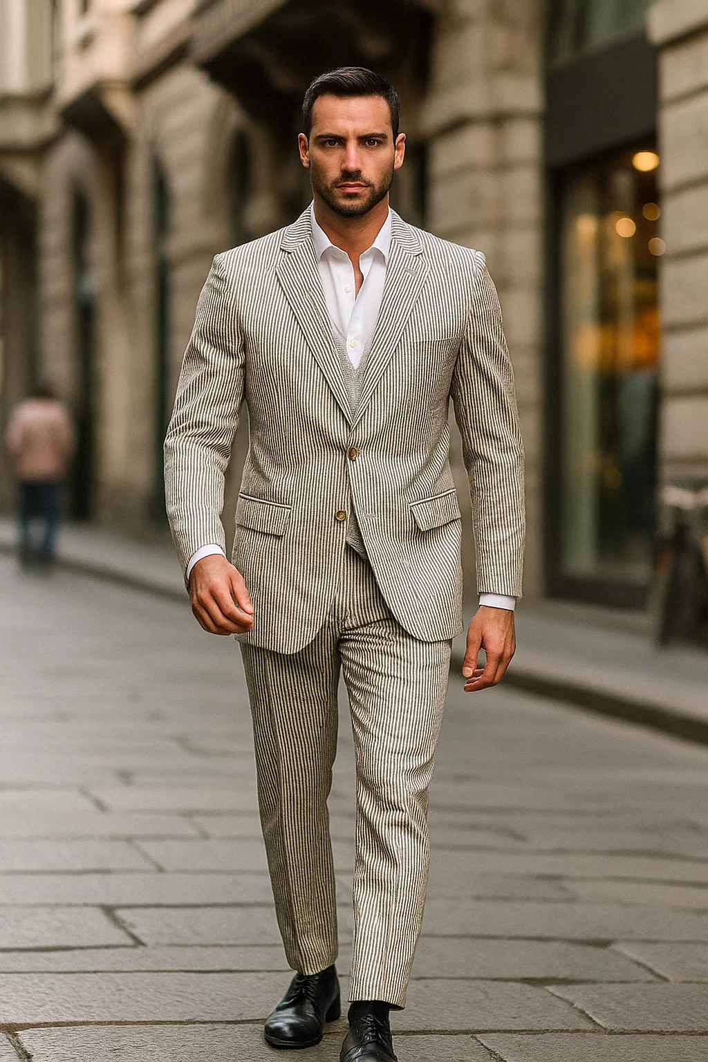 Mens-Black-White-Modern-Fit-Suit