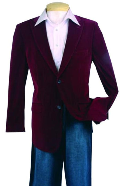 Wine Velvet Men's Fashion Sport Coat