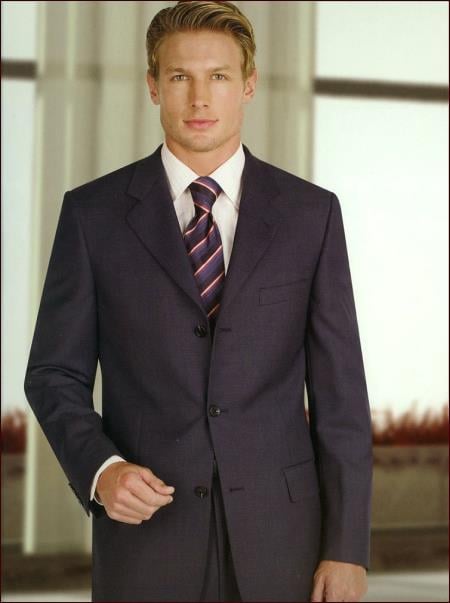 Authentic Mantoni Brand Real With Tags Cheap Priced Business Suits Clearance Sale 2 Pleats Blue - High End Suits - High Quality Suits