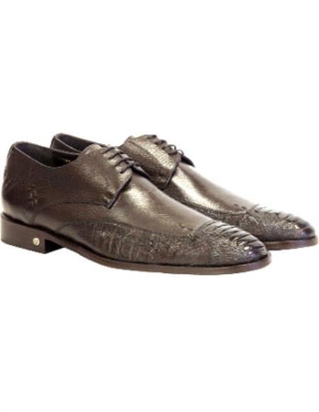 Mens Ostrich Skin Shoes Brown Dress Shoe Vestigium Genuine Mens Brown Ostrich Leg Derby Shoes