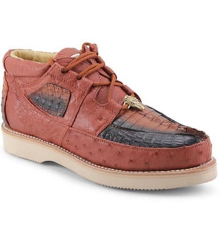 High Top Exotic Skin Authentic Genuine Skin Italian Tennis Dress Sneaker Shoes for Men Los Altos Full Genuine Ostrich Men's Casual Shoe Diff. Colors/Sizes Mens Ostrich Skin Shoes main image 0