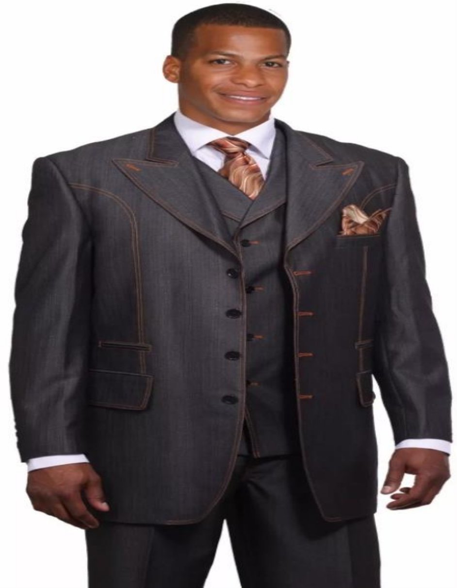 Double Breasted Red Pinstripe Peak Lapel Suit