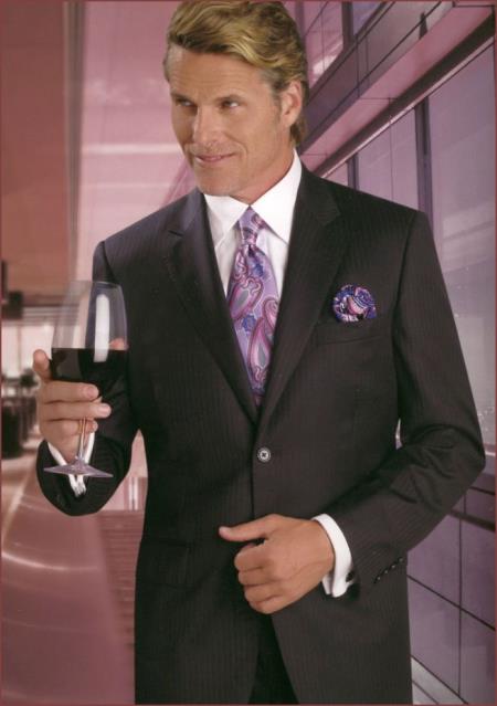 Authentic Mantoni Brand Real With Tags Cheap Priced Business Suits Clearance Sale Flat Front Charcoal - Color: Dark Grey Suit- High End Suits - High Quality Suits