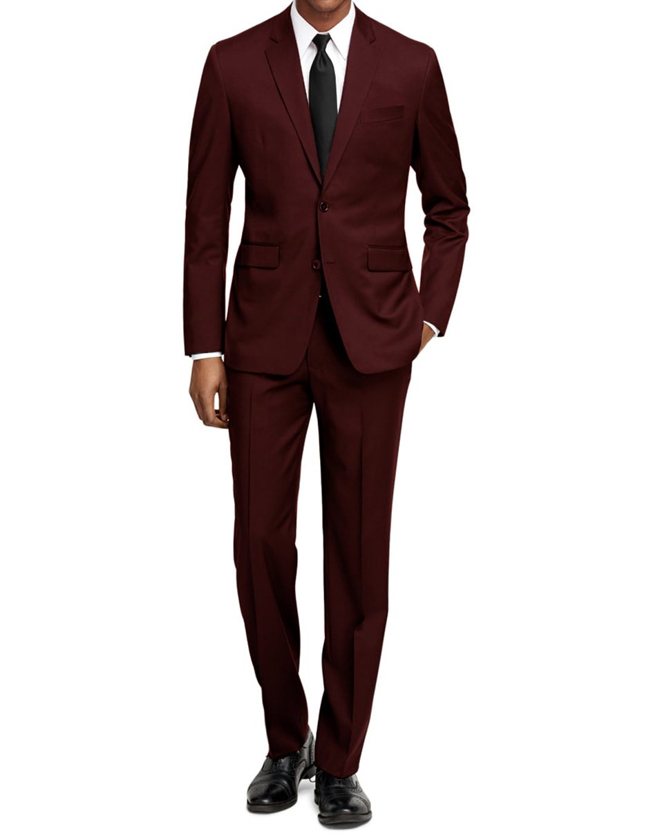 Burgundy Slim Fit Suit for Men by Braveman