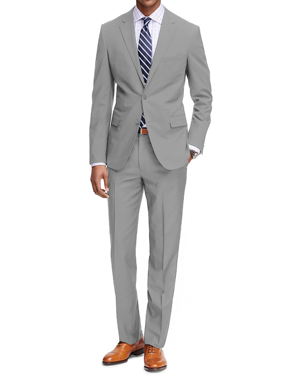 Mens Slim Fit Suit in Light Grey by Braveman