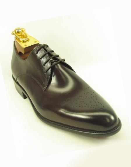Chestnut Men's Lace Up Style Fashionable Carrucci Leather Shoes