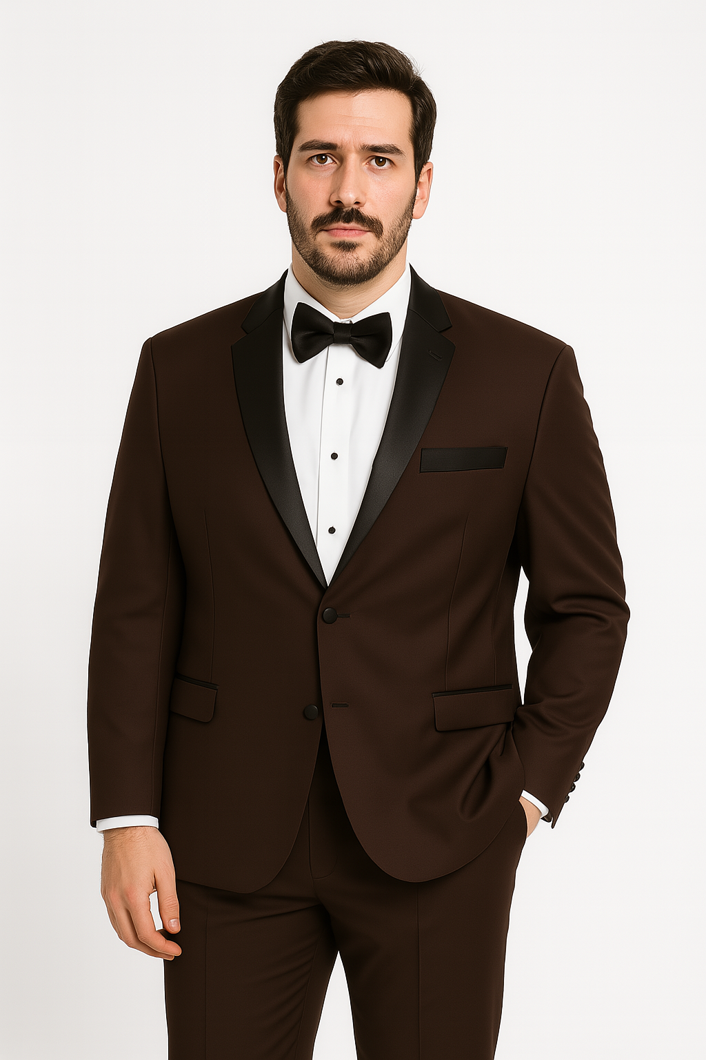 Chocolate Brown Tuxedo with Satin Peak Lapel