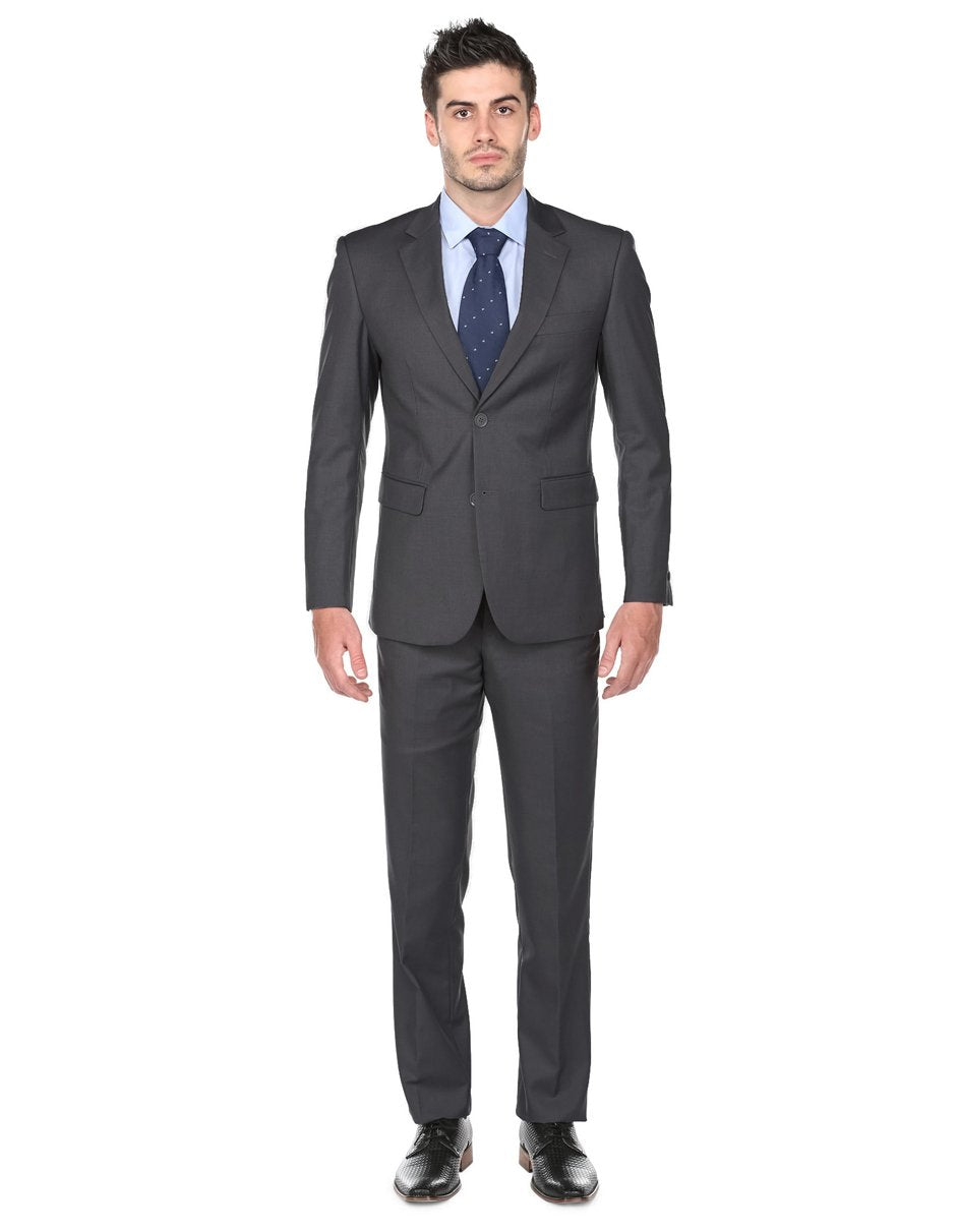 Men's Charcoal Grey Classic Fit Funeral Suit
